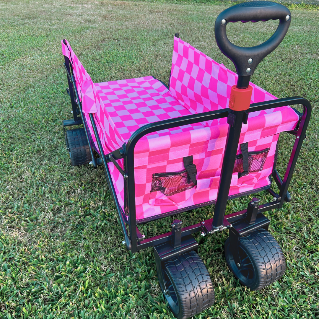 Pink Checkerboard Tailgate Wagon