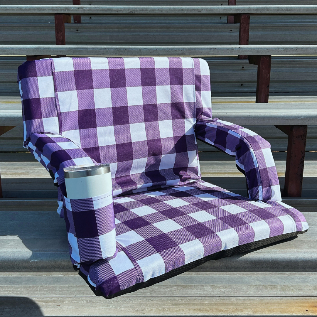 Purple Buffalo 23" Stadium Seat with Armrests