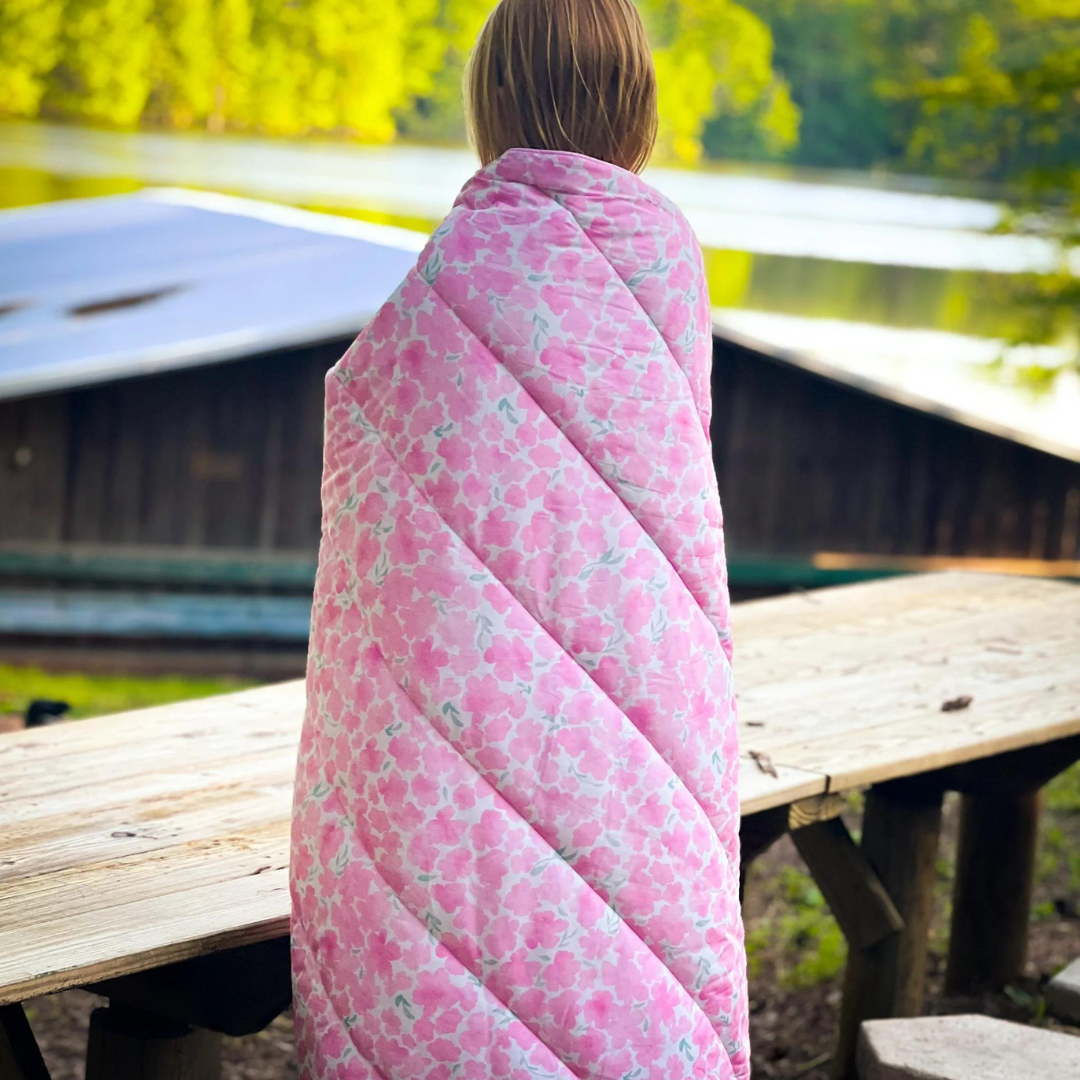 Dainty Pinks - Indoor/Outdoor Puffy Blanket