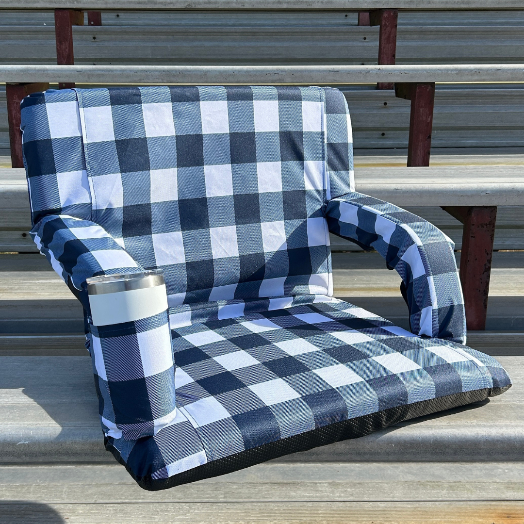 Navy Buffalo 23" Stadium Seat with Armrests