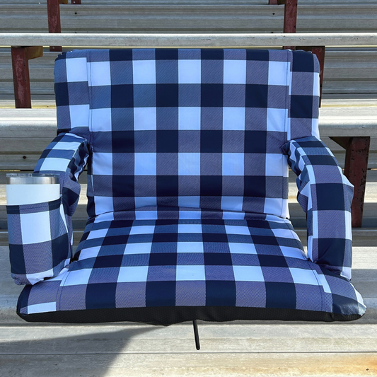 Navy Buffalo 23" Stadium Seat with Armrests