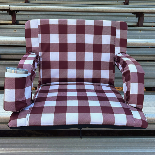 Maroon Buffalo 23" Stadium Seat with Armrests