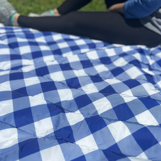 Blue Buffalo Check - Indoor/Outdoor Puffy Blanket