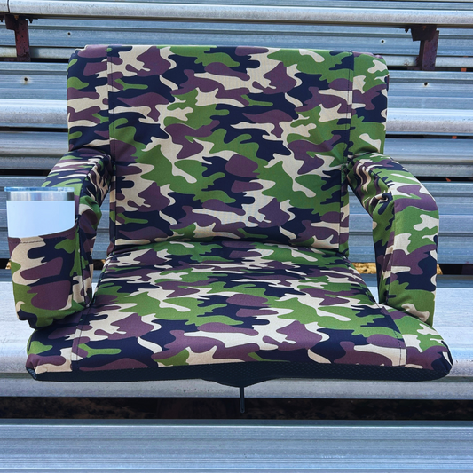 Camo 23" Stadium Seat with Armrests