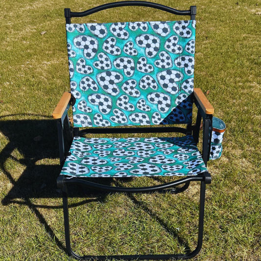 Soccer Hearts Folding Lawn Chair