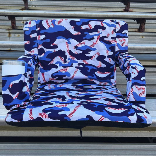 Baseball Camo 23" Stadium Seat with Armrests