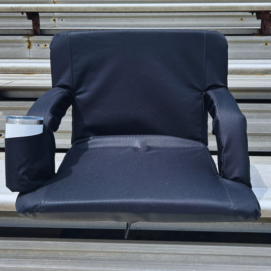 Black 23" Stadium Seat with Armrests