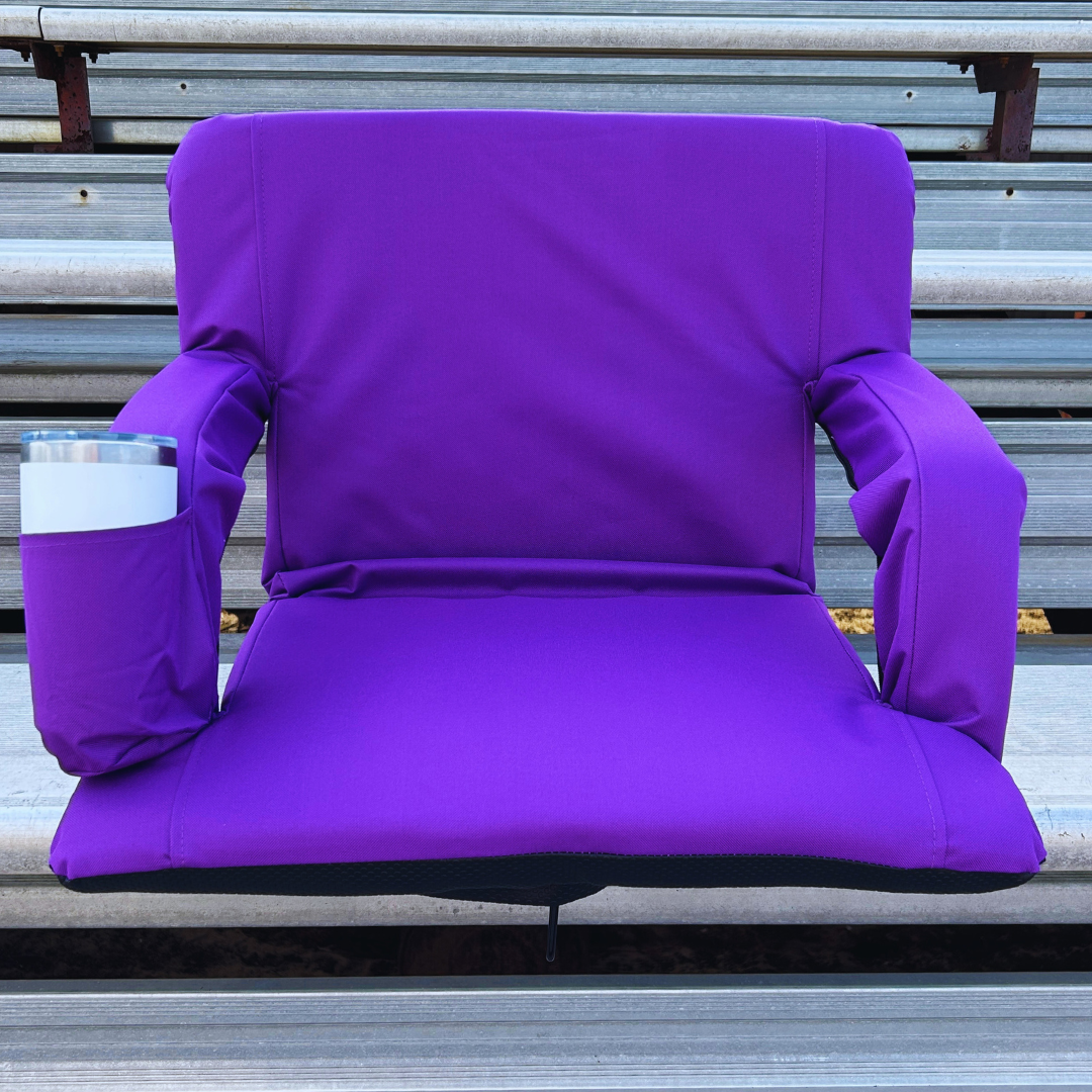 Purple 23" Stadium Seat with Armrests