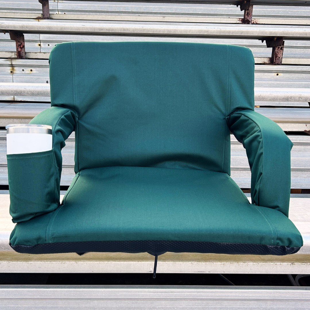 Dark Green 23" Stadium Seat with Armrests