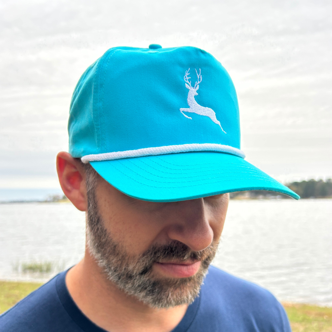 The Last Stag Golf Hat - Turquoise/White