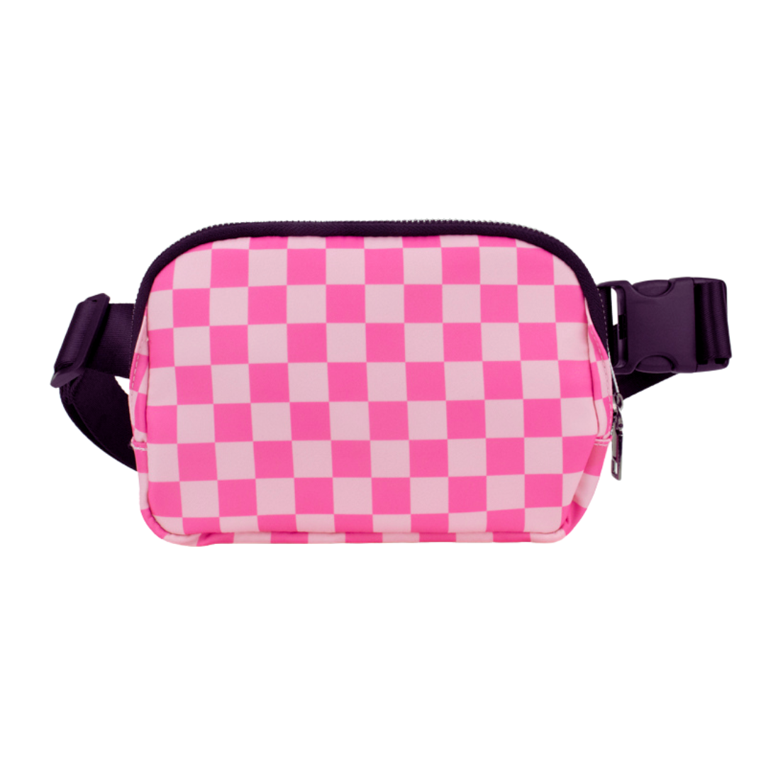 Pink Checkboard Easy Carry Belt Bag