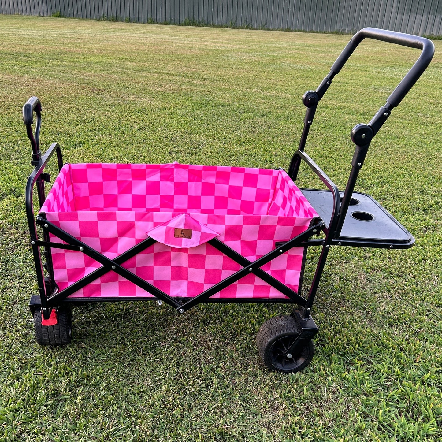 Pink Checkerboard Stroller Wagon