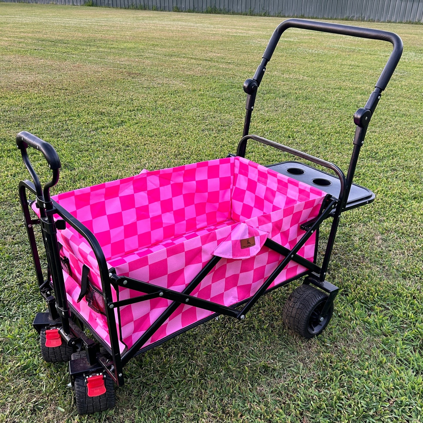 Pink Checkerboard Stroller Wagon