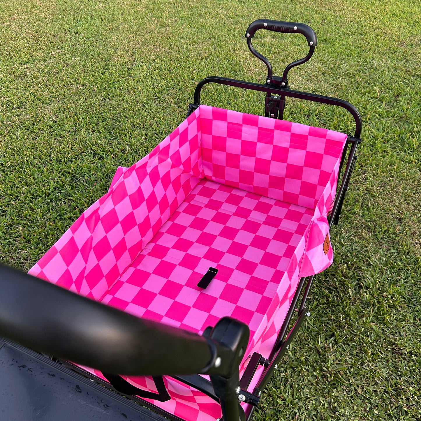 Pink Checkerboard Stroller Wagon