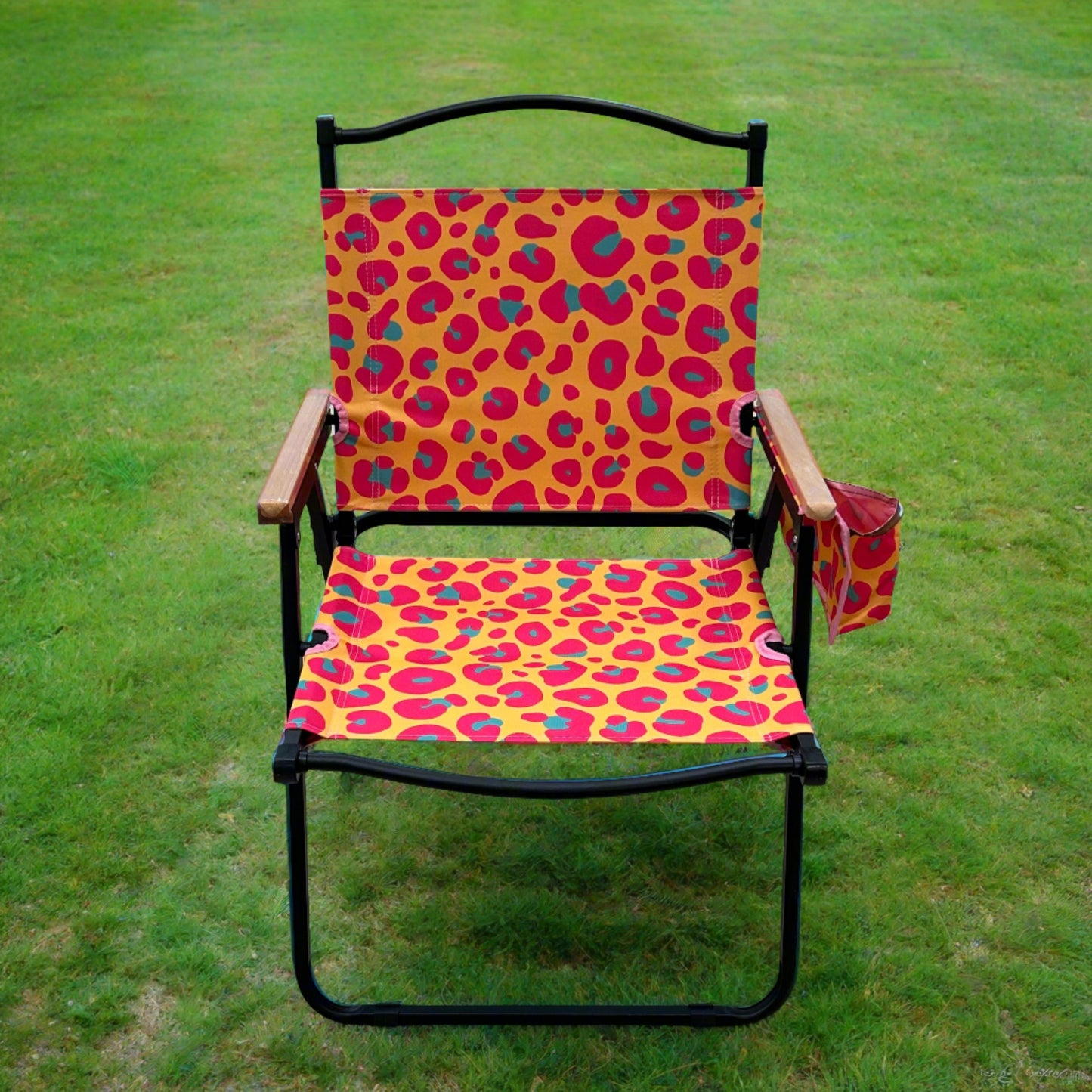 Neon Leopard Print Folding Lawn Chair