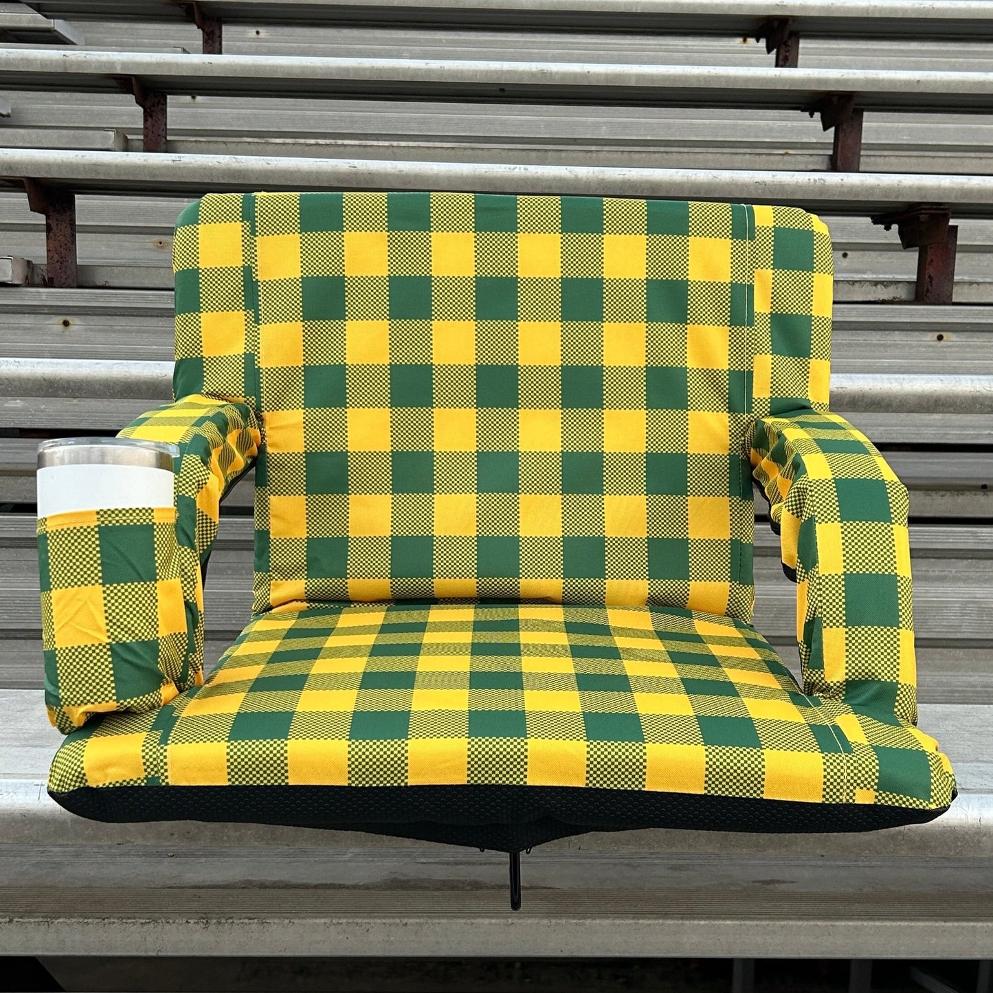 Green and Gold 23" Stadium Seat with Armrests