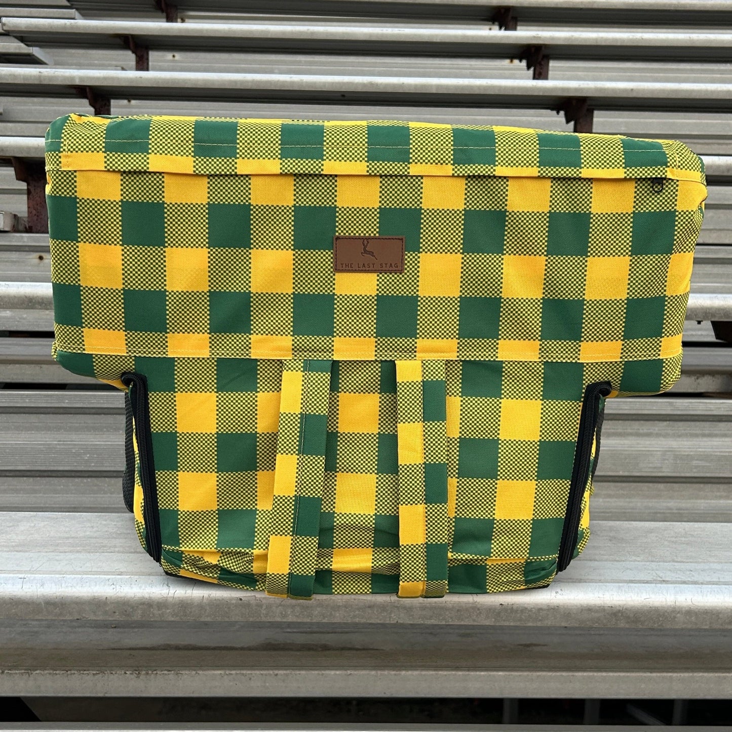 Green and Gold 23" Stadium Seat with Armrests