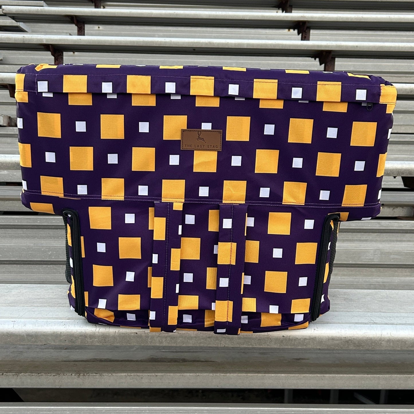 Purple and Gold 23" Stadium Seat with Armrests