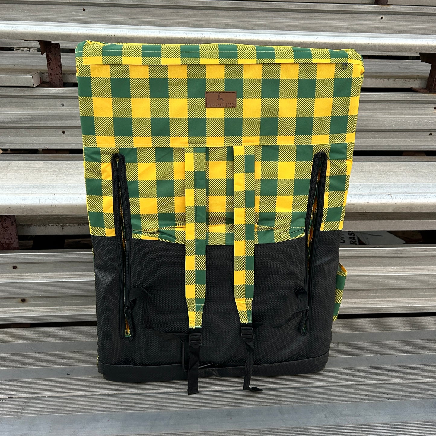 Green and Gold 23" Stadium Seat with Armrests