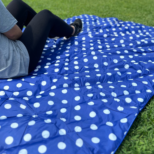 Go Blue Polka Dot - Indoor/Outdoor Puffy Blanket