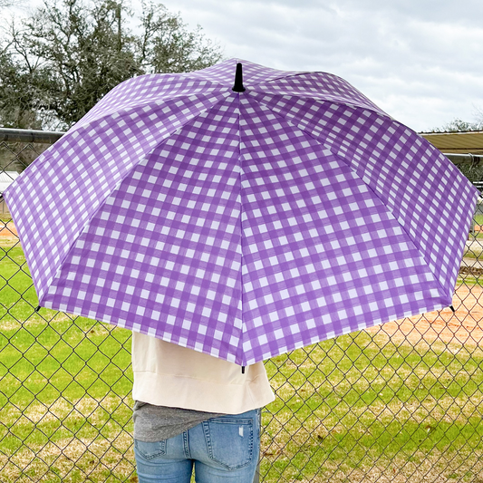 Lilac Check - Large Golf Umbrella