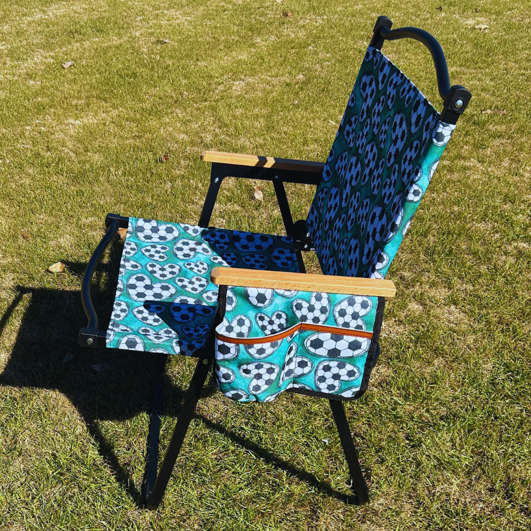 Soccer Hearts Folding Lawn Chair