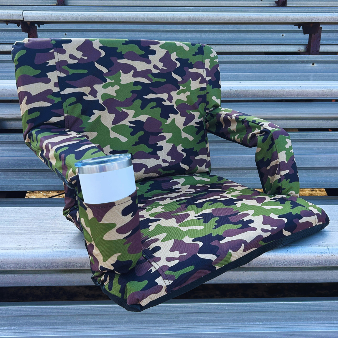 Camo 23" Stadium Seat with Armrests