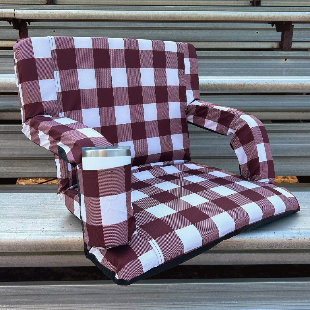 Maroon Buffalo 23" Stadium Seat with Armrests