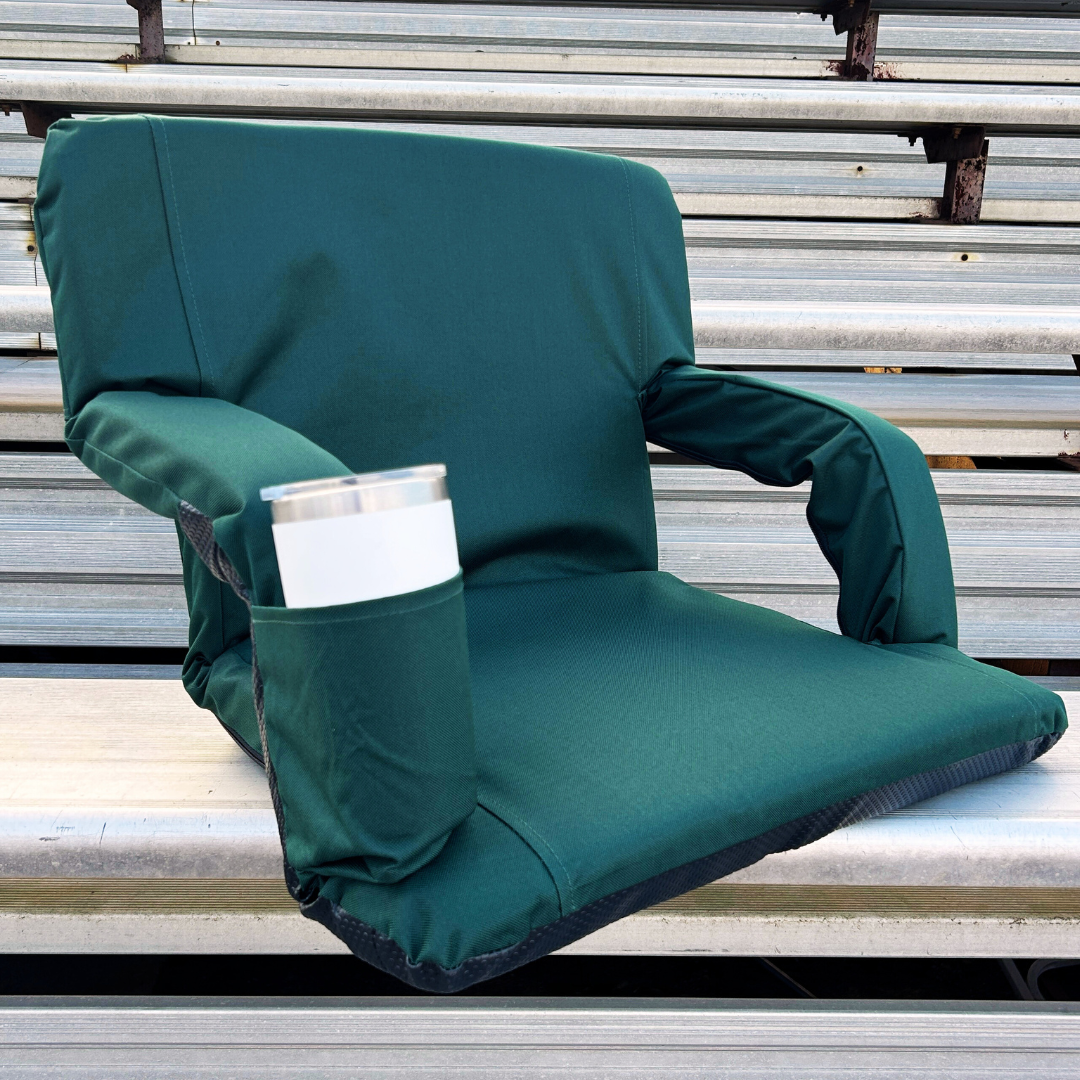 Dark Green 23" Stadium Seat with Armrests