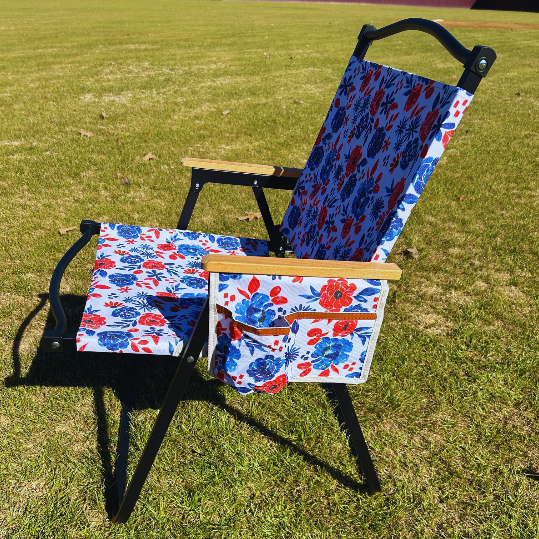 Americana Floral Folding Lawn Chair