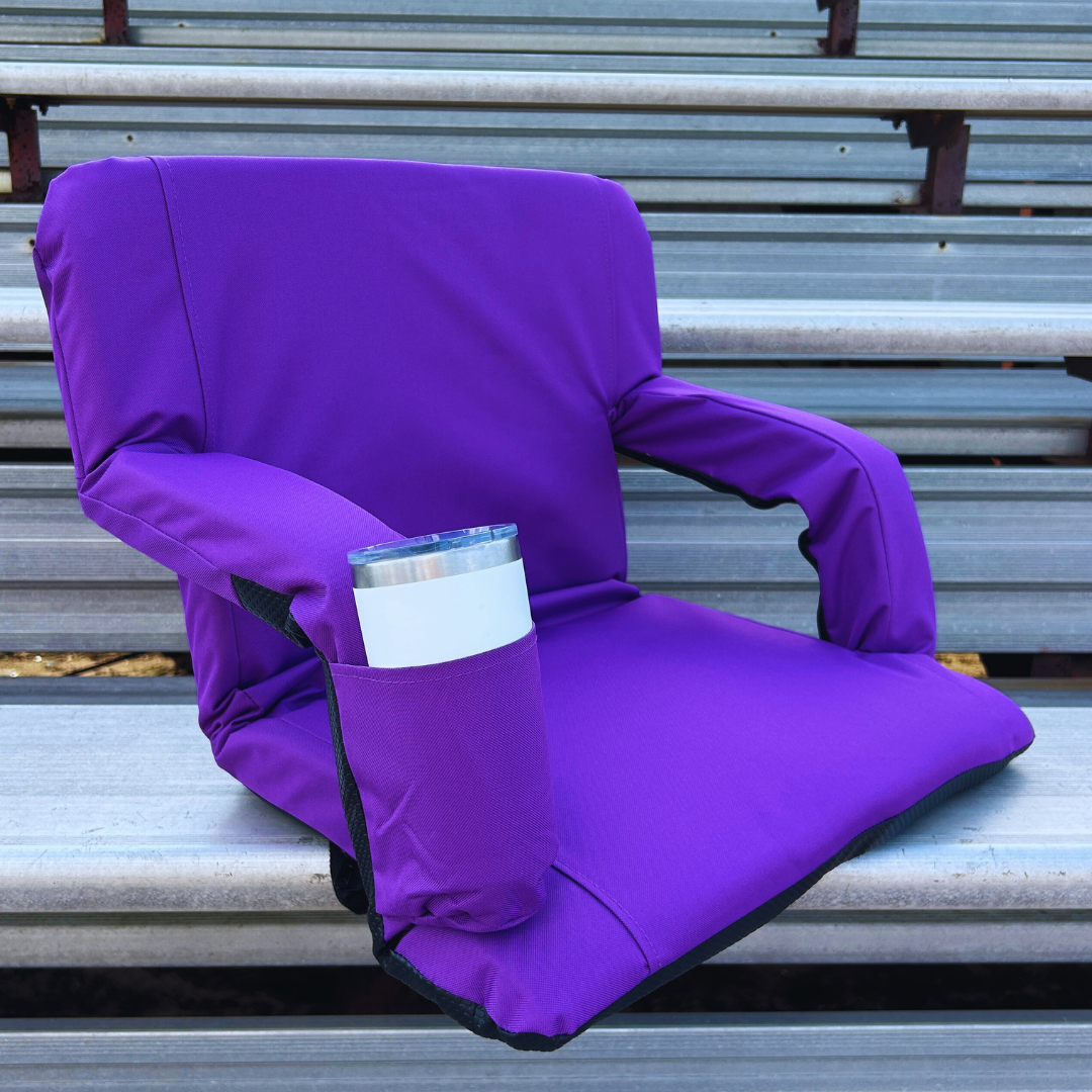 Purple 23" Stadium Seat with Armrests