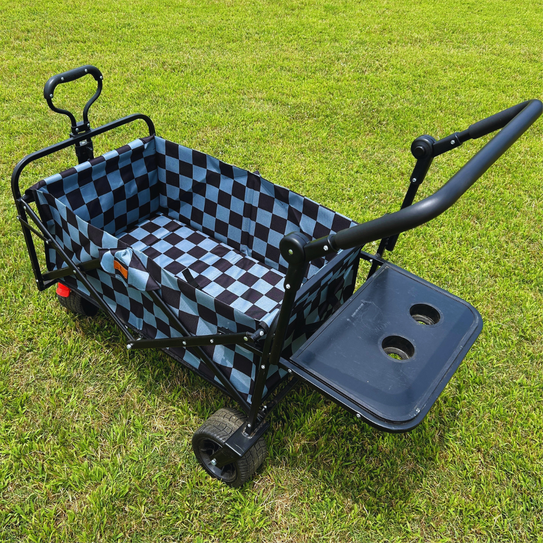 Grey Checkerboard Stroller Wagon