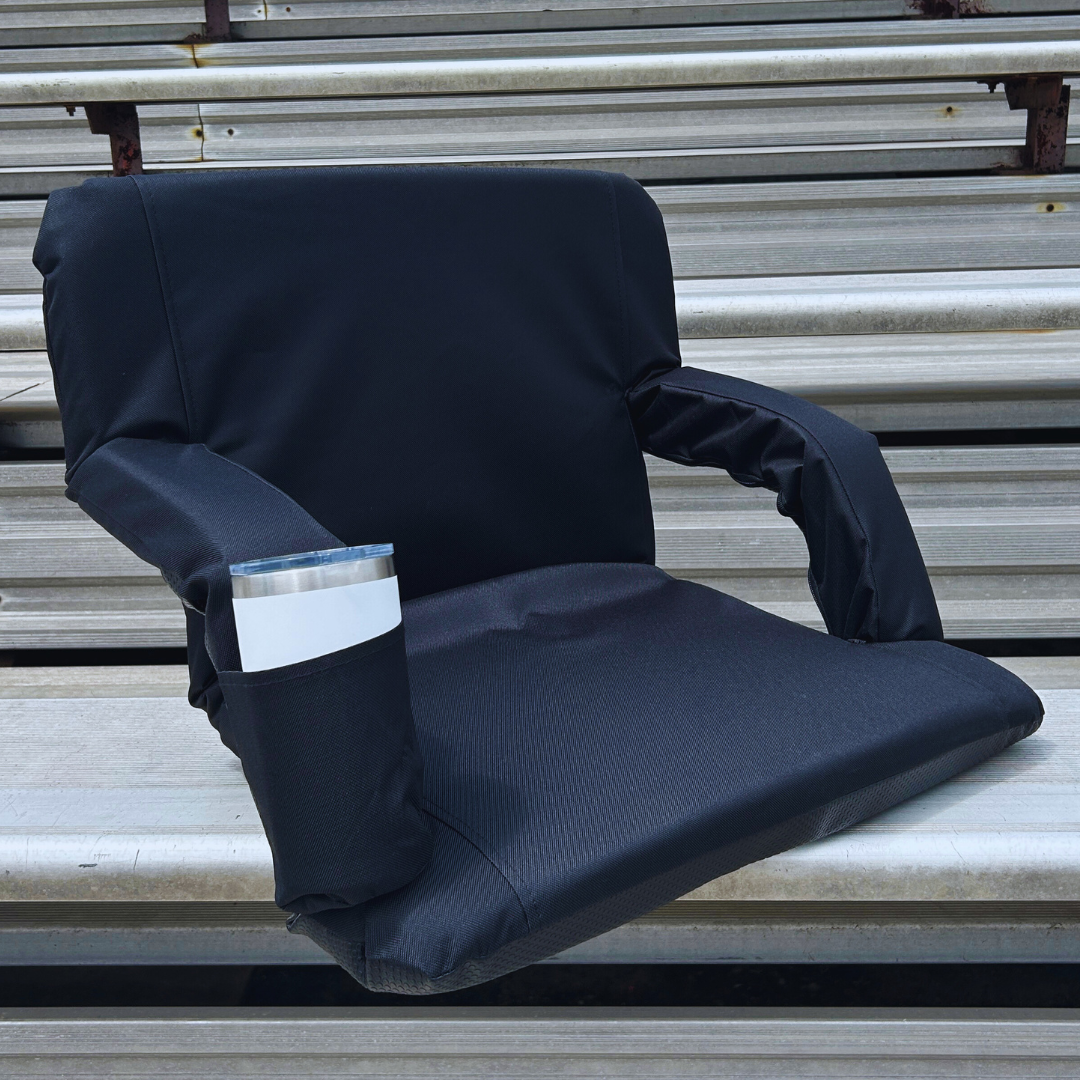 Black 23" Stadium Seat with Armrests