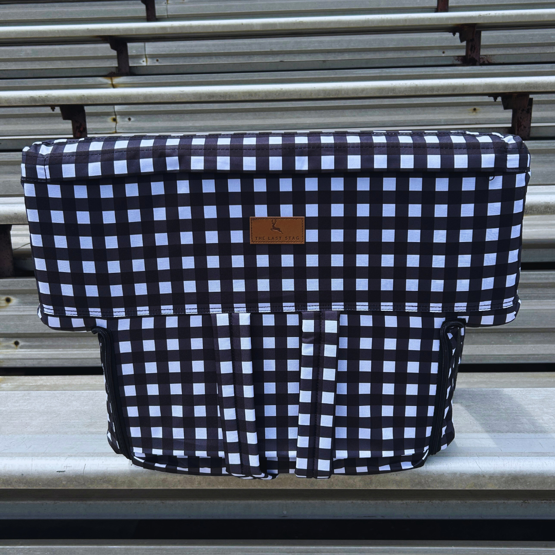 Black & White Check 23" Stadium Seat with Armrests