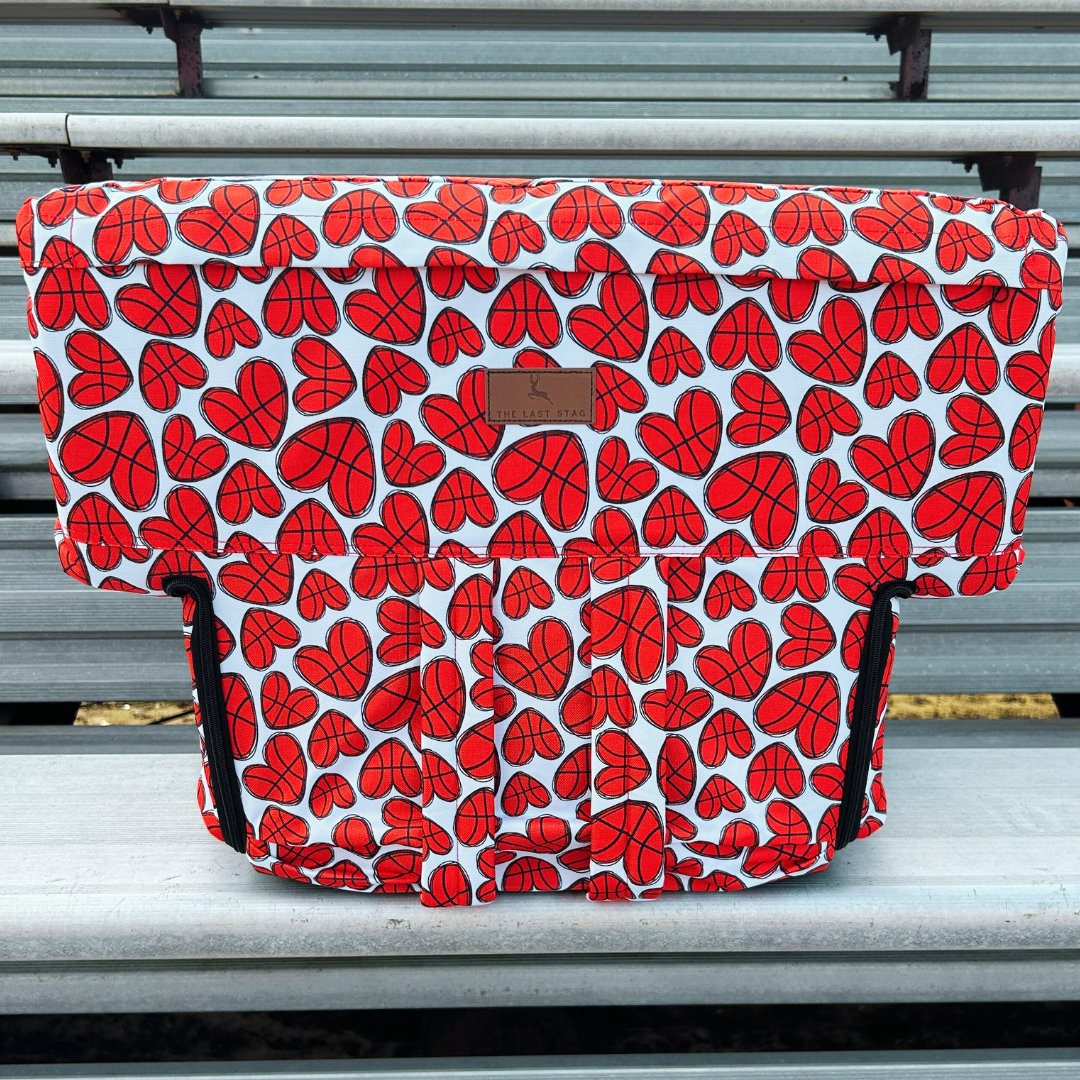 Basketball Hearts 23" Stadium Seat with Armrests