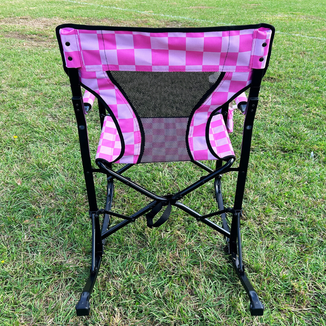 Pink Checkerboard Rocking Chair