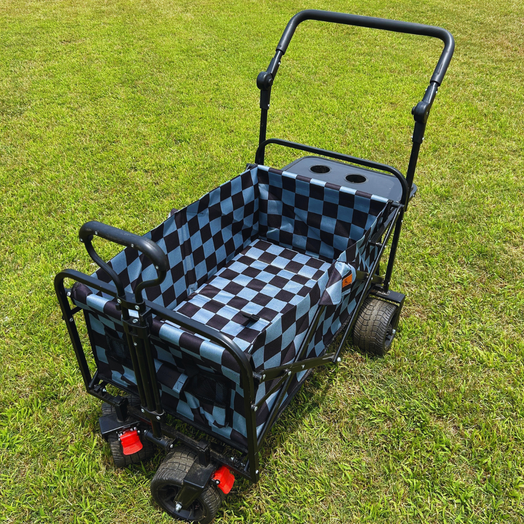 Grey Checkerboard Stroller Wagon