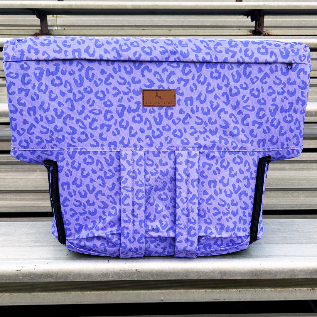 Purple Leopard 23" Stadium Seat with Armrests