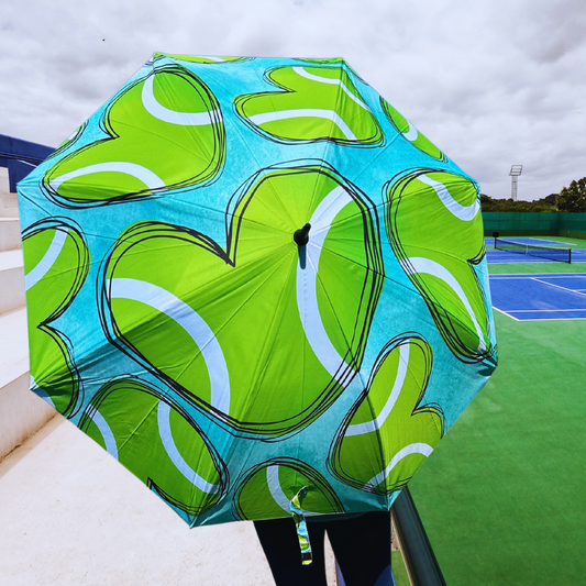 Tennis Hearts - Large Golf Umbrella