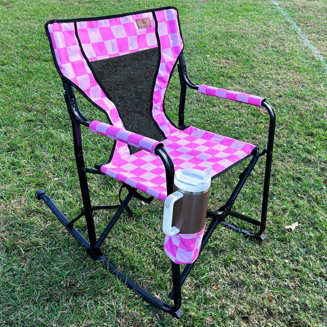 Pink Checkerboard Rocking Chair