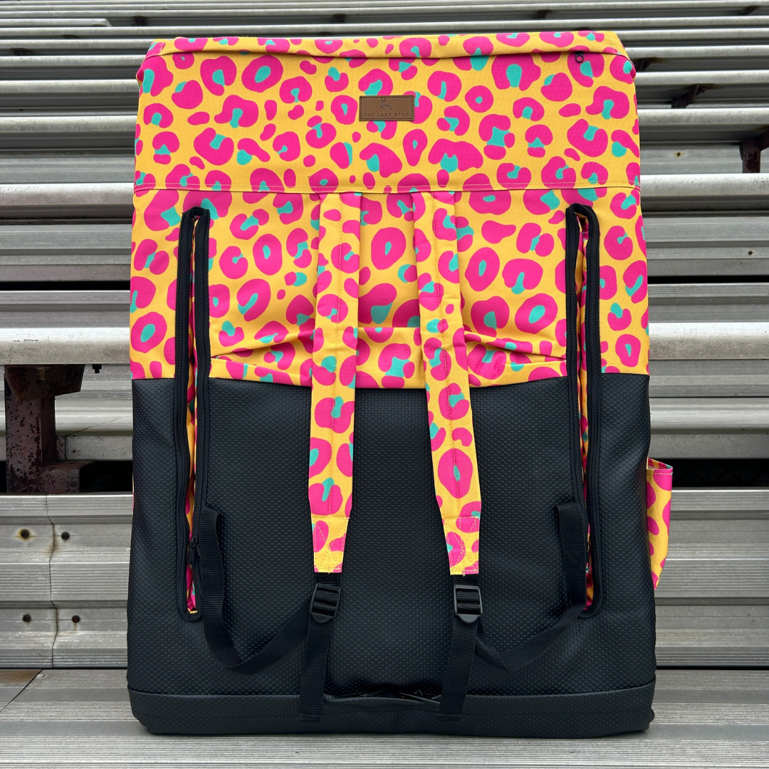 Neon Leopard Print 23" Stadium Seat with Armrests