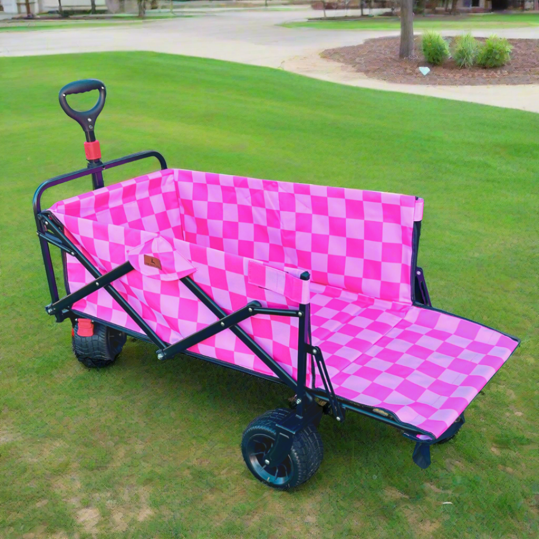 Pink Checkerboard Tailgate Wagon