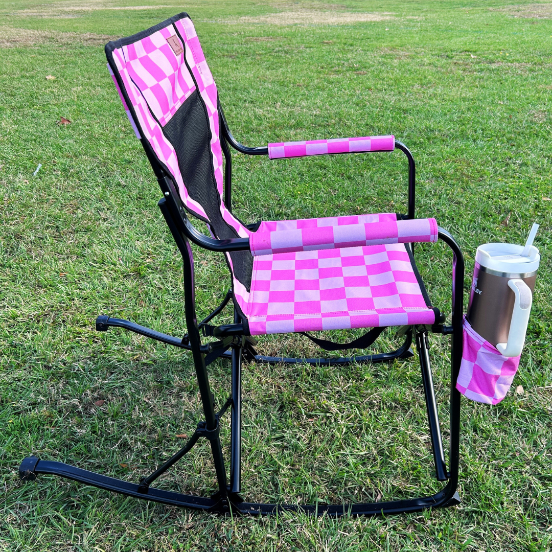 Pink Checkerboard Rocking Chair