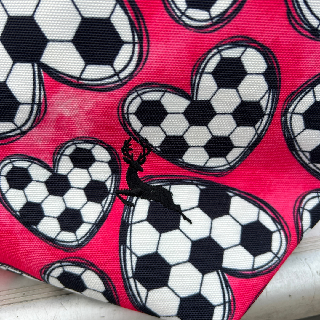 Pink Soccer Hearts Tote Bag