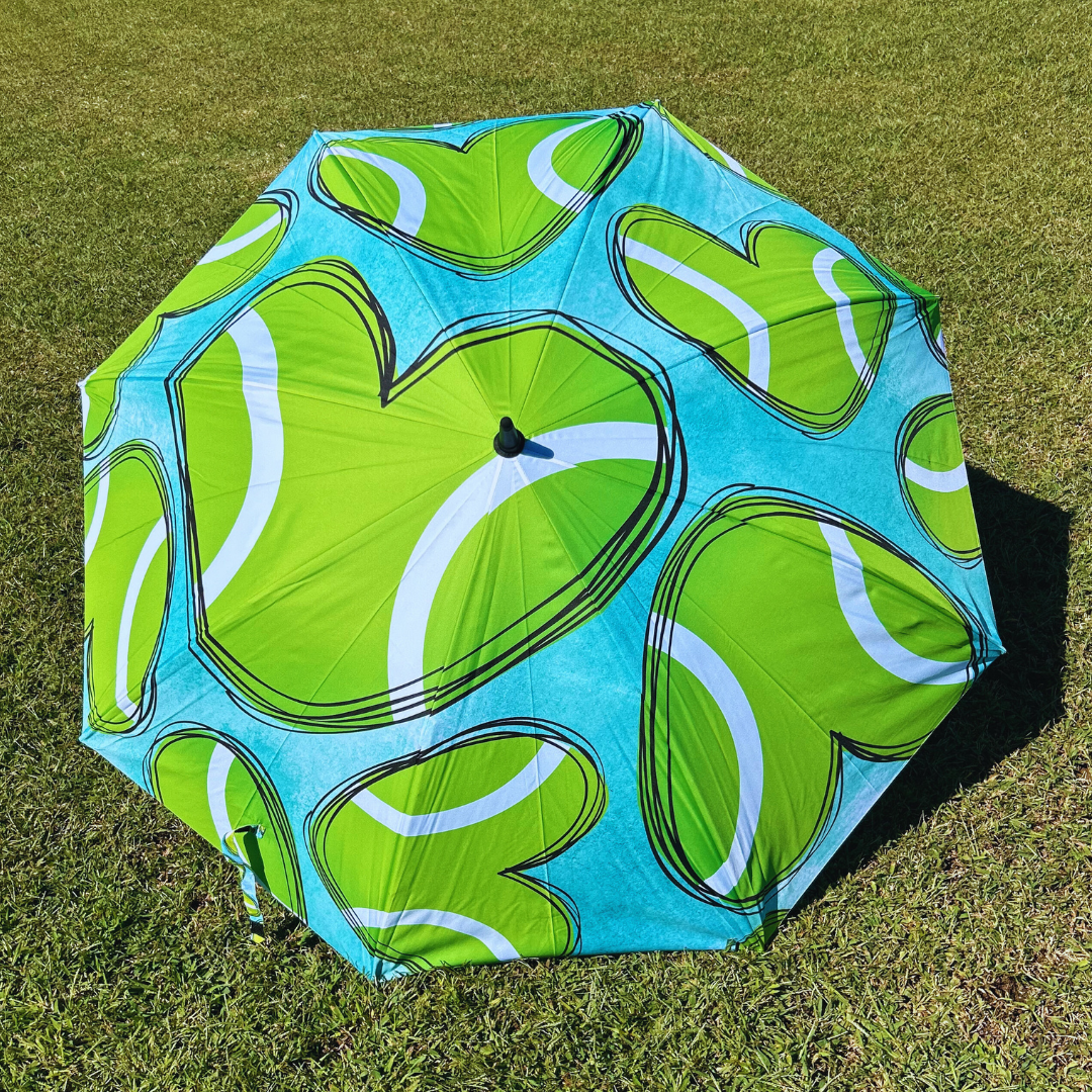 Tennis Hearts - Large Golf Umbrella - Final Sale