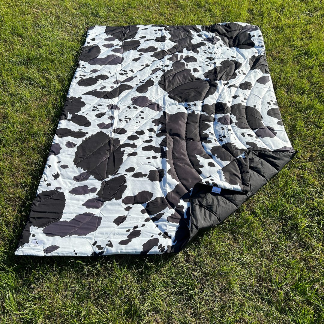 Cow Print Indoor Outdoor Puffy Blanket