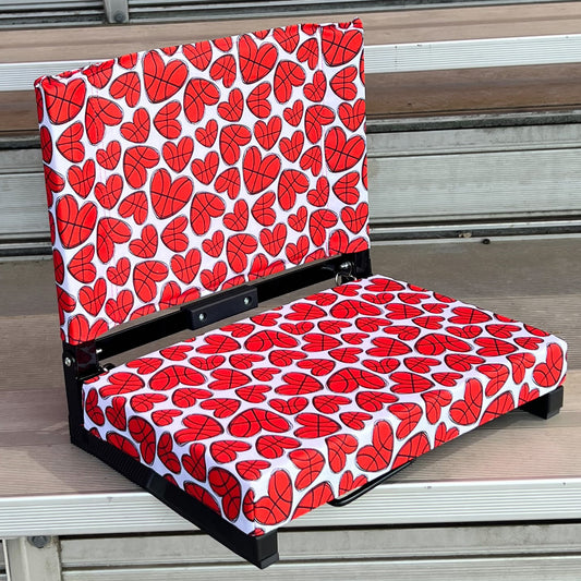 Basketball Hearts Folding Stadium Seat