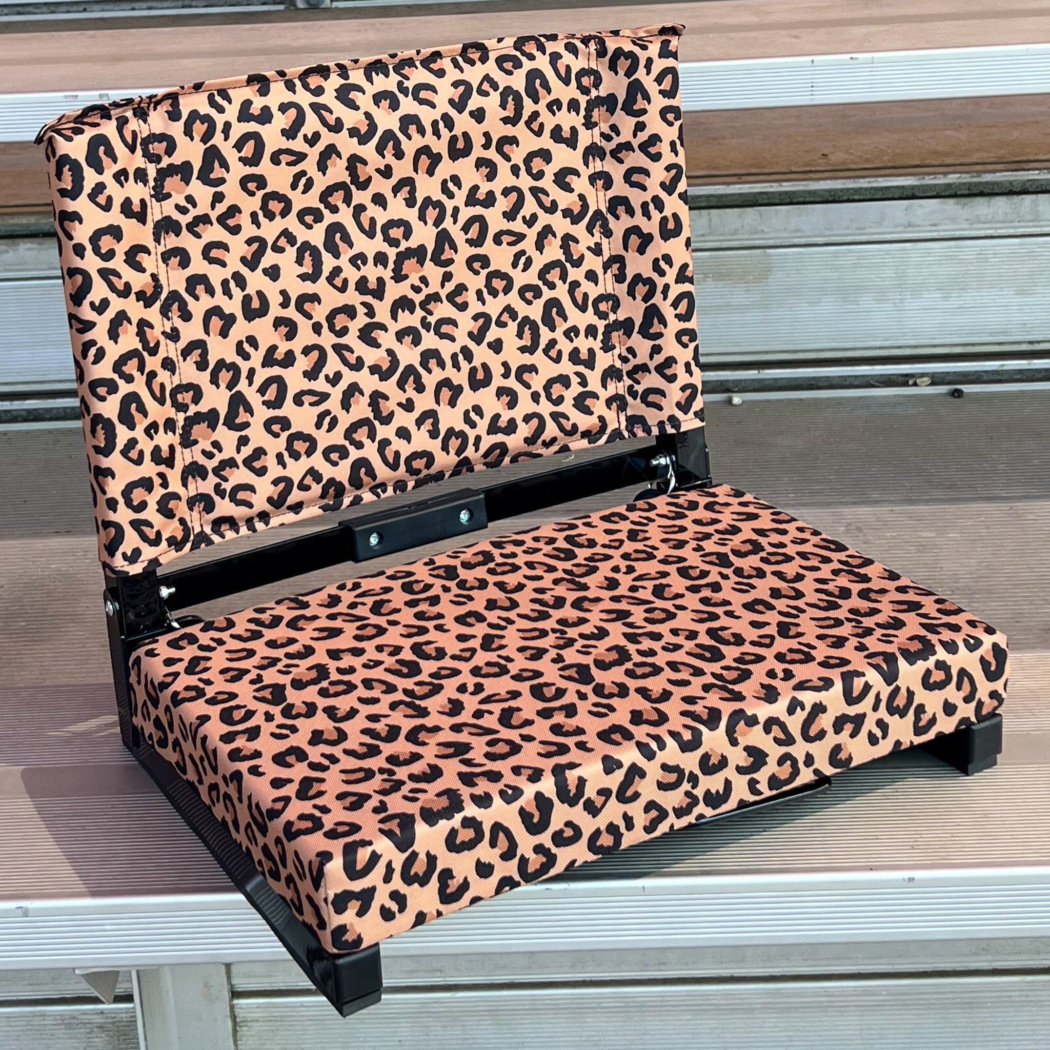 Leopard Print Folding Stadium Seat The Last Stag