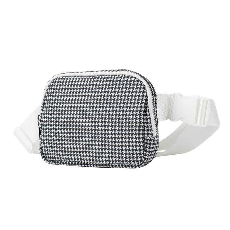 Black and White Houndstooth Easy Carry Belt Bag