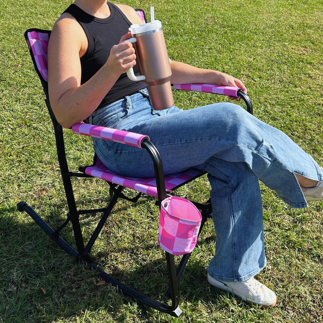 Pink Checkerboard Rocking Chair